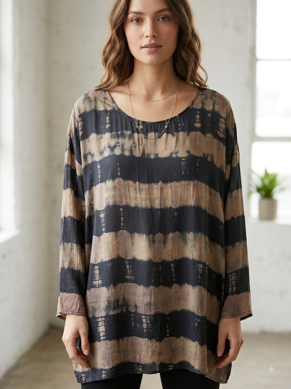 Mes Demoiselles Paris Drake Tie Dye Shibori Tunic Top Size 1 Boho Viscose S/M